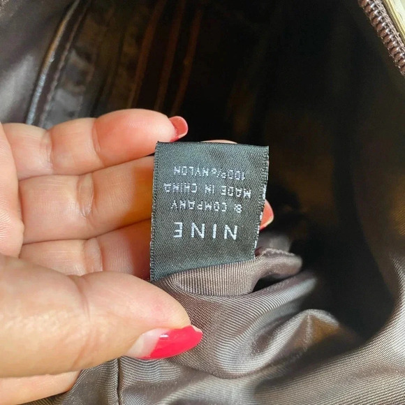 Nine & company 100% Nylon high-quality Crossbody purse Pockets Beige Brown - Picture 6 of 8